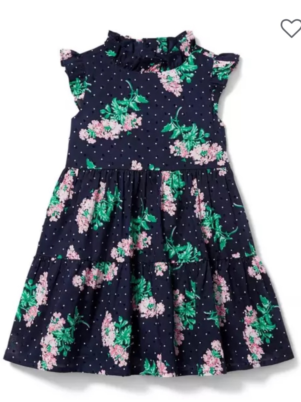 Janie & Jack Girls Navy Floral Tiered Dress
